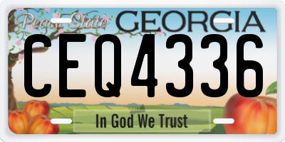 GA license plate CEQ4336