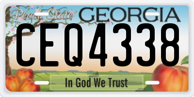 GA license plate CEQ4338