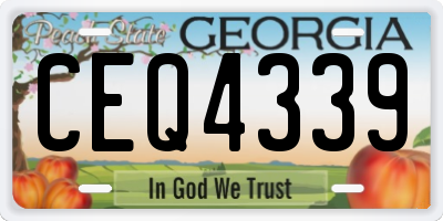 GA license plate CEQ4339