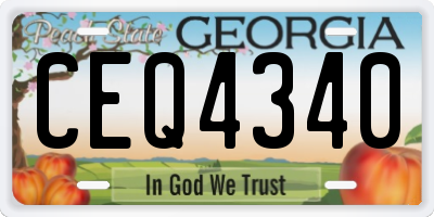 GA license plate CEQ4340