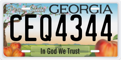 GA license plate CEQ4344