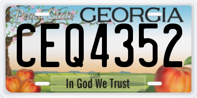 GA license plate CEQ4352