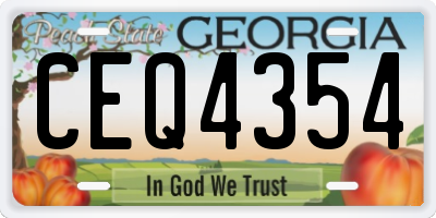 GA license plate CEQ4354