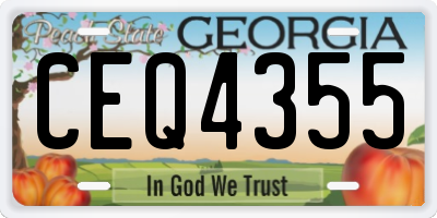 GA license plate CEQ4355