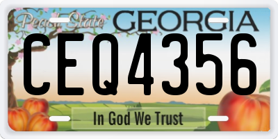 GA license plate CEQ4356