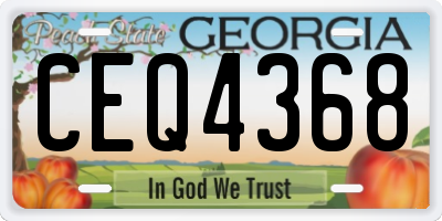 GA license plate CEQ4368