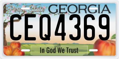 GA license plate CEQ4369