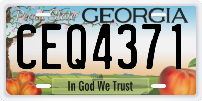 GA license plate CEQ4371