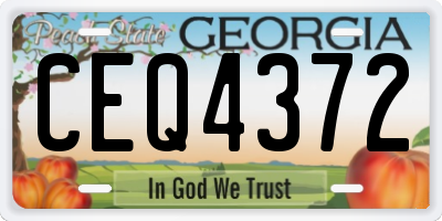 GA license plate CEQ4372