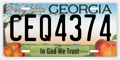 GA license plate CEQ4374