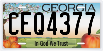 GA license plate CEQ4377