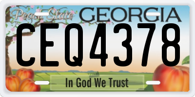 GA license plate CEQ4378