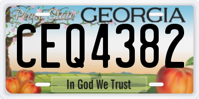 GA license plate CEQ4382