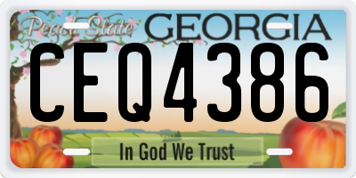 GA license plate CEQ4386