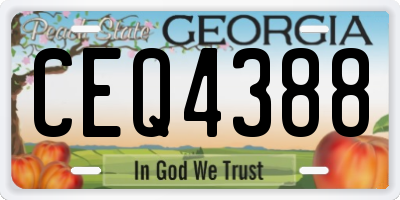 GA license plate CEQ4388