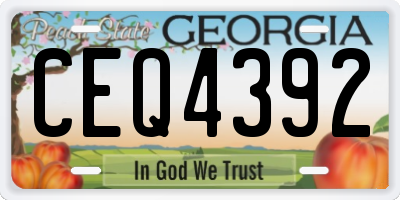 GA license plate CEQ4392