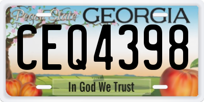 GA license plate CEQ4398