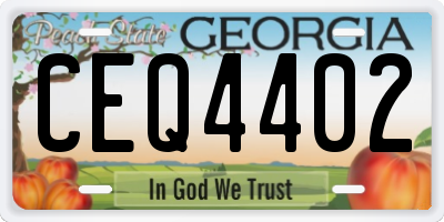 GA license plate CEQ4402