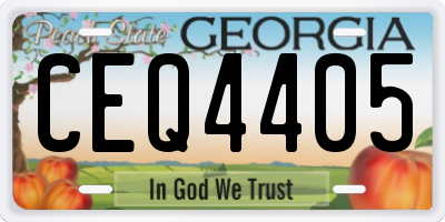 GA license plate CEQ4405
