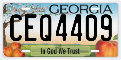 GA license plate CEQ4409