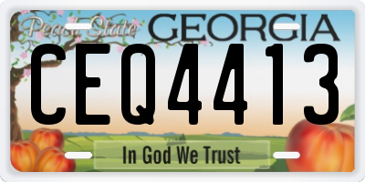 GA license plate CEQ4413