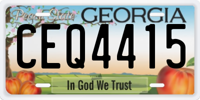 GA license plate CEQ4415