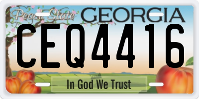 GA license plate CEQ4416