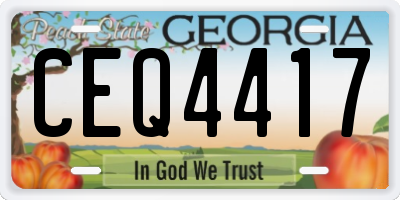 GA license plate CEQ4417