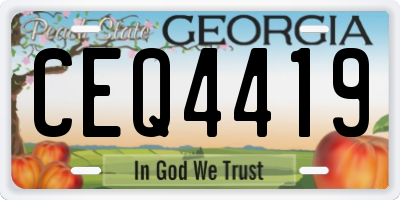 GA license plate CEQ4419