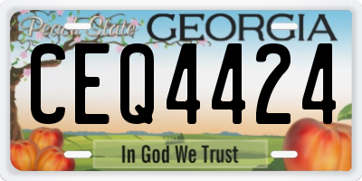 GA license plate CEQ4424