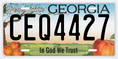 GA license plate CEQ4427