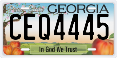 GA license plate CEQ4445