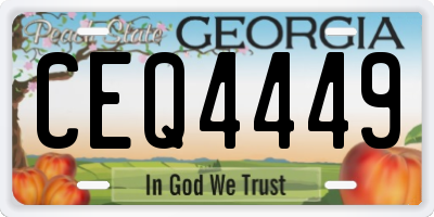 GA license plate CEQ4449