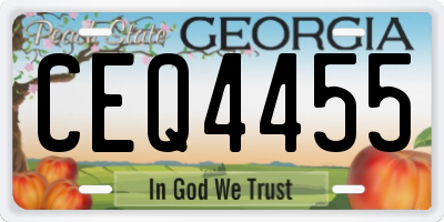 GA license plate CEQ4455