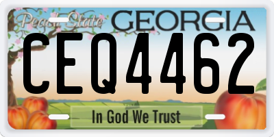 GA license plate CEQ4462