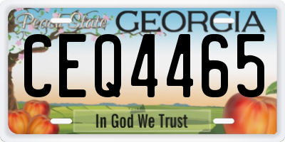 GA license plate CEQ4465