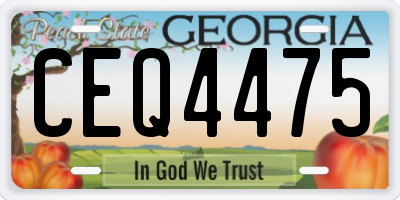 GA license plate CEQ4475