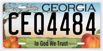 GA license plate CEQ4484