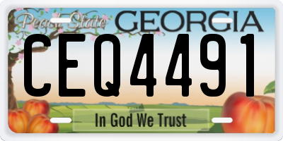 GA license plate CEQ4491