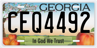 GA license plate CEQ4492
