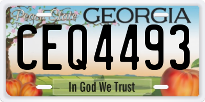 GA license plate CEQ4493