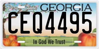GA license plate CEQ4495