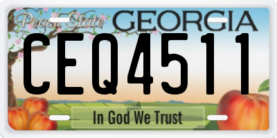 GA license plate CEQ4511