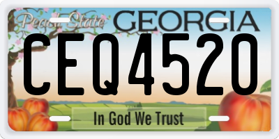 GA license plate CEQ4520