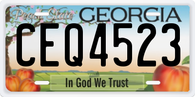 GA license plate CEQ4523