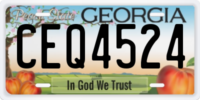 GA license plate CEQ4524