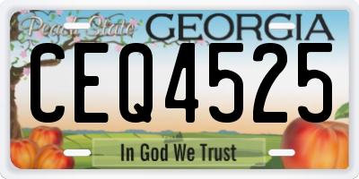 GA license plate CEQ4525