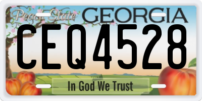 GA license plate CEQ4528