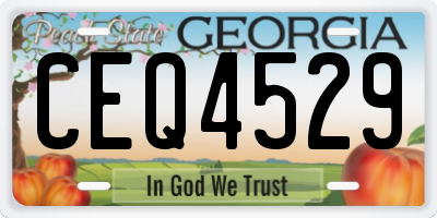 GA license plate CEQ4529
