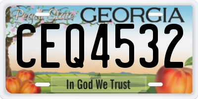 GA license plate CEQ4532